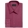thumbnail image 2 of Men's Dress Shirt Long Sleeve Regular Fit Button Up Pocket Solid Standard Cuff Rose, 2 of 2
