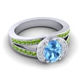 thumbnail image 3 of 2.35 Carat Oval Cut Blue Topaz & Peridot Gemstone Unique Engagement Ring for Ladies Solid 14K White Gold Size 4.5 by Diamond-Capitals, 3 of 8
