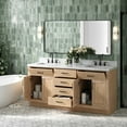 thumbnail image 6 of Ariel Hepburn 73 Inch Double Rectangle Sink Bathroom Vanity With Italian Carrara Marble Countertop 1.5 Inch Edge In Oak, 6 of 10