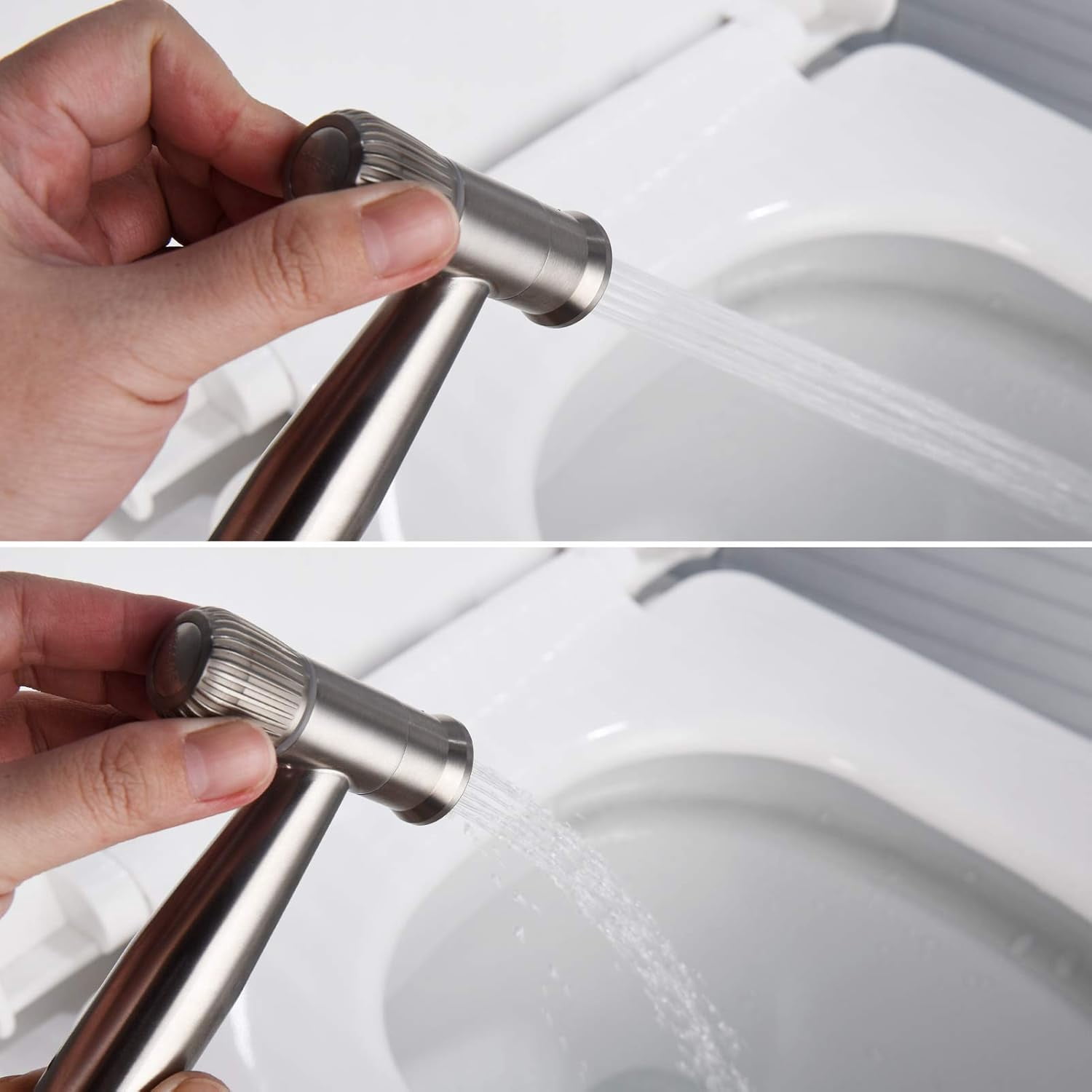 ABCISI Stainless Steel Bidet Toilet Sprayer, Multipurpose Sprayer for Cloth Diaper Sprayer Hygienic Sprayer Pet Shower Sprayer, Pressure Adjustable Handheld Bidet Sprayer Head Only, Brushed Nickel