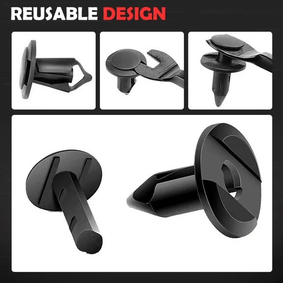 Woudy 100Pcs Bumper Clips Retainer, 8mm Push Rivet Fasteners, Universal Fit for Car Fender Grill Trim