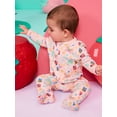 thumbnail image 2 of Garanimals Baby Girl Cotton Footed Sleep & Play Pajamas, Graphic Prints, 2-Pack, Newborn–9M, 2 of 8