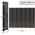 thumbnail image 2 of CL.HPAHKL 6 Panel Bamboo Room Divider, 6 Ft Tall Folding Privacy Screen for Room Separation, Portable Freestanding Partition with Sturdy Hinges, Wall Divider for Home Office, Living Room, Black, 2 of 8