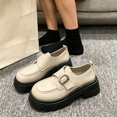 thumbnail image 3 of OKBOP Womens Round Toe Loafers Comfortable Buckle Strap Thick Sole Casual Dress Work Shoes, 3 of 5