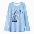 thumbnail image 4 of HCNTES Shirts for Girls Unisex Round Neck Plain Long Sleeve Comfortable White Girls T-shirts(Sky Blue,7-8 Years), 4 of 4