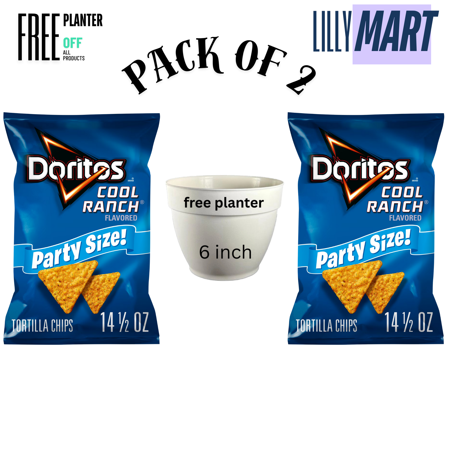 Doritos Cool Ranch Flavored Tortilla Chips, Party Size, 14.5 oz Bag (pack of 2)