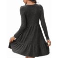 thumbnail image 3 of Women's Sweater Dress Fall Knit Crew neck Pullover Dresses Casual Long Sleeve High-elasticity base skirts for autumn and winter, 3 of 6
