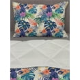 thumbnail image 3 of Tropical Comforter & Sham Bedding Set, Flowers and Leaves of Exotic Plants Tropic Jungle Rainforest Theme Pattern, 3 pcs Duvet Set Microfiber Filling Quilt, 5 Sizes, Multicolor, by Ambesonne, 3 of 4