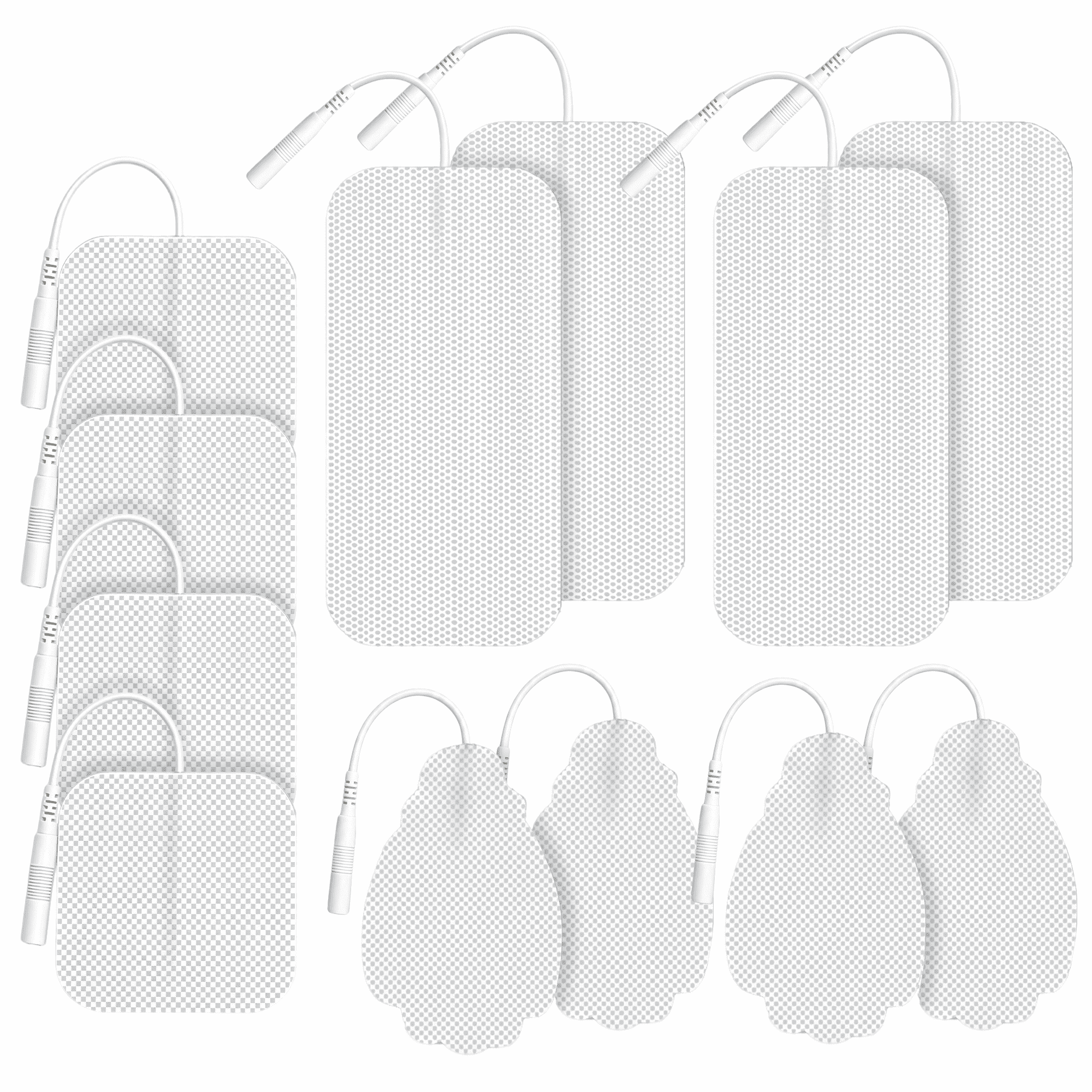 FRESHDEW TENS Unit Electrode Pads, 12Pcs Reusable TENS Electrode Pads for EMS, 3 Sizes