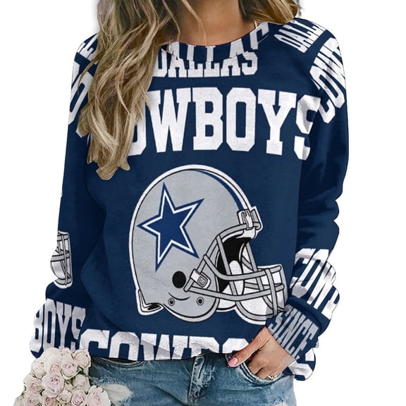 Football Cowboys Women Casual Long Sleeve Hoodie Streetwear Pullovers Top Female Clothing