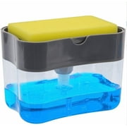 YDJKETPlastic Liquid Soap Dispenser Set with Sponge Holder for Kitchen Sink Sponge Gift (gray)one piece
