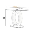 thumbnail image 5 of Contemporary Tempered Glass Top Sofa Table with O Shape Base, Black, 5 of 5