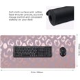 thumbnail image 2 of Pink Rose Gold Leopard Print Gaming Mouse Pad - 35.4x15.7 Inch, Extended Waterproof Cheetah Desk Pad, Non-Slip Rubber Base, Large Keyboard Mat for Work/Office/Home, 2 of 6