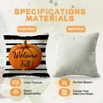 thumbnail image 2 of Fall Pumpkin Pillow Cover 18x18 Fall Decor Cushion Cover Autumn Stripe Throw Pillow Cover Thanksgiving Farmhouse Decorative Cushion Cases 18x18 Set of 4, 2 of 6