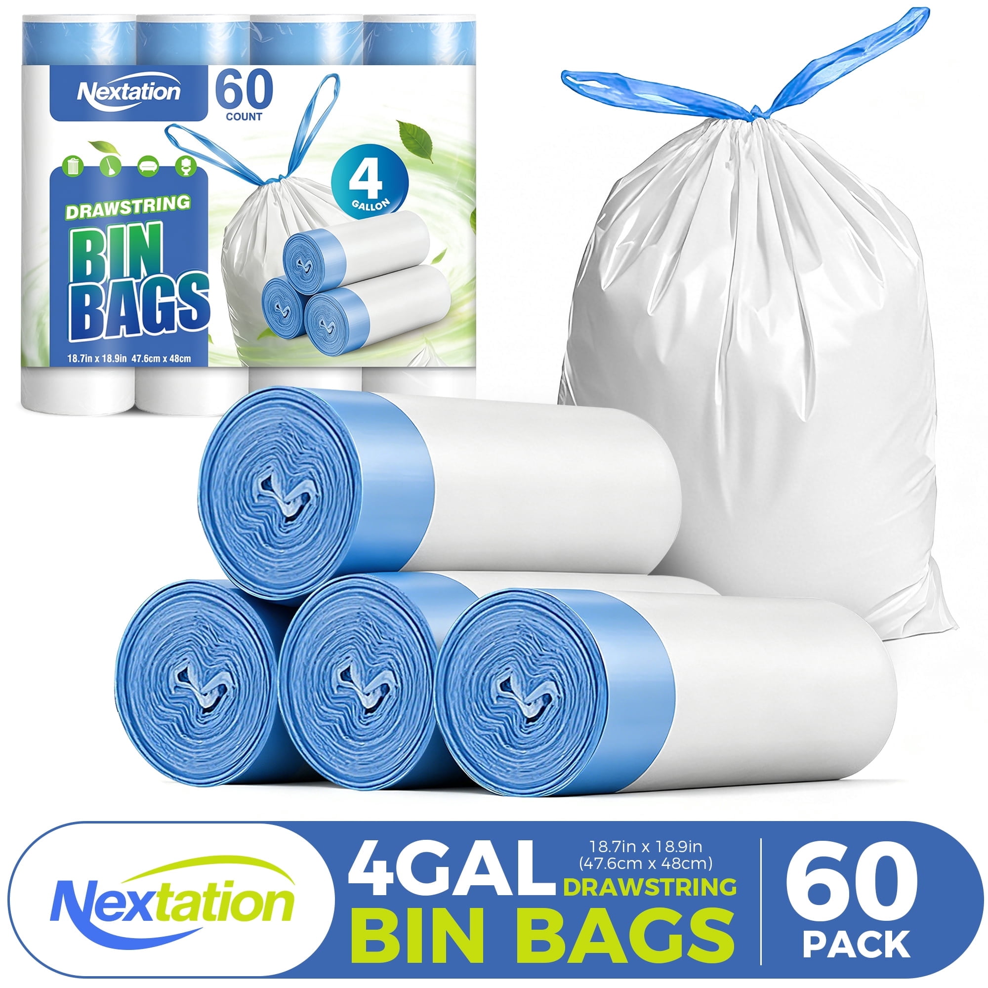 Nine Stars 21-gal Kitchen Garbage Liners - 45 Durable Drawstring