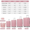 thumbnail image 6 of Luggage Sets 6 Piece with Duffel Bags, Hardside Expandable Suitcases with Spinner Wheels TSA Lock, Pink, 6 of 6