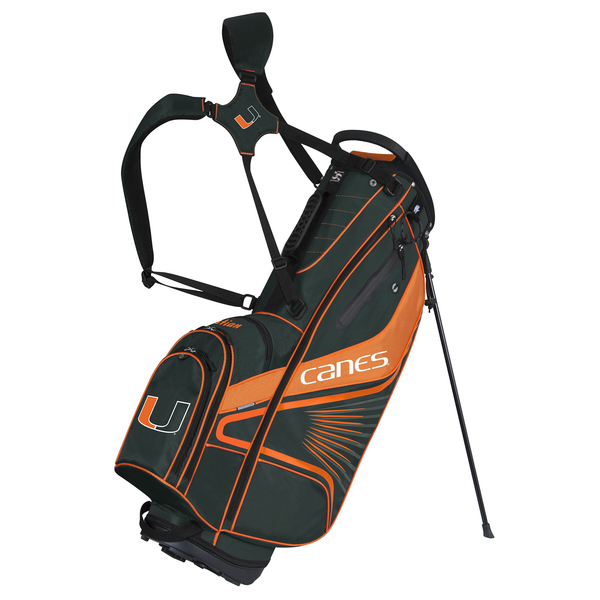 Team Effort Miami Hurricanes Gridiron Iii Stand Golf Bag