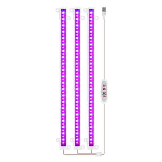 LED Crecimiento de las tiras de luz USB ABS Phytolamp 5 Modos de iluminación Linterna ajustable Luces de espectro completo para oficina Invernadero interior Tres cabezas Azul rojo AweSitey HA011849-06B