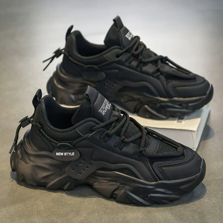 

HYYANGUWENTI Comfy Old School Chunky Men‘s Shoes: Trendy Soft Sole Sneakers for Outdoor Activities Non Slip Men‘s Footwear