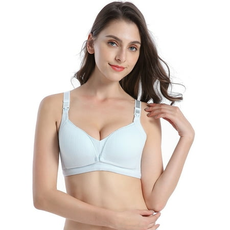 Nexjvus Nursing Bras Wirefree Button Gathering Bra Yoga Running Bra Size S-XXL