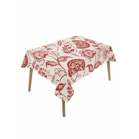 Red Spring Floral Table Cloth Summer Botanical Farmhouse Waterproof Tablecloth for Rectangle Tables Reusable Washable Fabric Table Cover for Restaurant Kitchen Dining Tables 60 x102 Red Spring Floral Table Cloth Summer Botanical Farmhouse Waterproof Tablecloth for Rectangle Tables Reusable Washable Fabric Table Cover for Restaurant Kitchen Dining Tables 60 x102