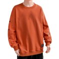 thumbnail image 1 of Gibobby Sudaderas para hombre Sudadera de forro polar con cuello redondo y ajuste clásico para hombre(Naranja,G), 1 of 5