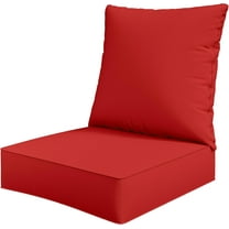 Outdoor Seat Cushion Set 24 x 24 x6.5 Inch Splash-Proof & Fade Resistant Patio Furniture Cushions with Removable Cover Deep Seat & Back Cushion with Straps for Chair Sofa Couch