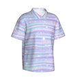 thumbnail image 2 of Easygdp Striped Gradient Men's Hawaiian Shirts Print Lapel Short Sleeve for Beach, vacation, party, casual occasions - Large, 2 of 9