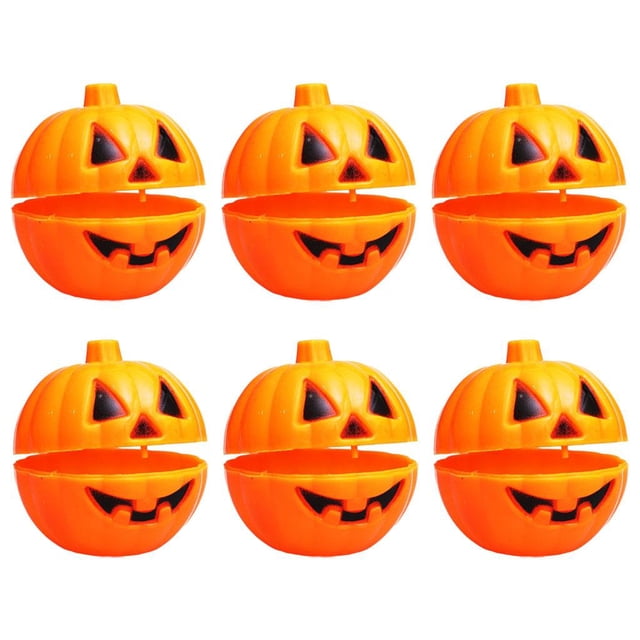 Accesorios De calabaza De Halloween Zulema 6 piezas Cubo De plástico Calabazas De Halloween