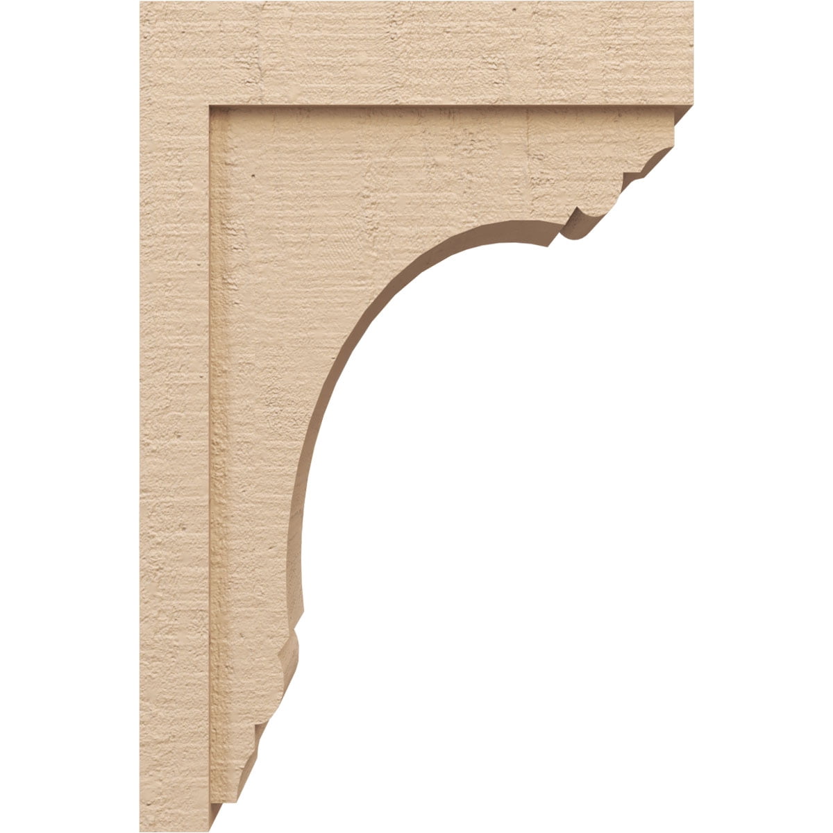 8"W x 16"D x 24"H Classic Warren Rough Cedar Woodgrain TimberThane Corbel, Primed Tan
