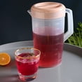thumbnail image 2 of Uqiangy Clear Round Plastic Pitcher, Dishwasher Proof with Lid, Spout, and Handle for Easy Pouring, 2 of 4