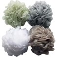 thumbnail image 1 of Loofahs de esponja de ducha de baño (60 g/unidad) bola de ducha de puf de malla, esponja de baño y ducha de malla, paquete de 4 Ormromra WRMH-109, 1 of 9
