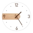 thumbnail image 2 of Reloj de pared decorativo moderno de 11,81 pulgadas con esfera de madera y punteros, sencillo y fácil de colgar, silencioso para hotel, oficina, 2 of 7