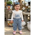 thumbnail image 4 of RUINIXCW Newborn Baby Girl Daddy's Girl Outfit Infant Baby Girls Spring Fall Winter Clothes Ribbed Long Sleeve Romper Floral Corduroy Pants Headband Set, 4 of 9