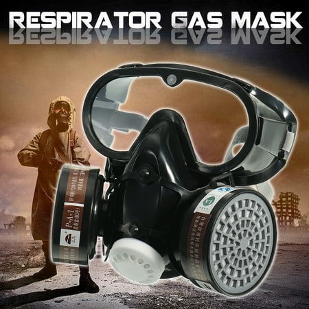 Safurance Respirator Gas Mask Safety Chemical Anti-Dust Filter Military Eye Goggle Set Protection
