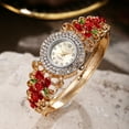 thumbnail image 6 of New Women's Diamond-Embedded Decorative Carved Quartz Watch Hollow Alloy Bracelet, 6 of 6