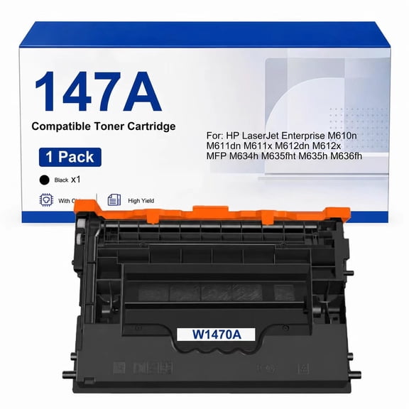 147A 1470A Toner Cartridge Compatible with HP 147A LaserJet Enterprise M610 M611 M612 MFP M634 M635 M636 Printer(1 Pack)