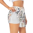 thumbnail image 1 of Balery Watercolor Floral Pantalones cortos deportivos para mujer con forro y dos bolsillos, elásticos, para entrenamiento, gimnasio, yoga-Medium, 1 of 7