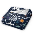 thumbnail image 2 of ZICANCN Throw Blanket Skeleton with Rainbow , Couch Ultra Soft Micro Fleece Sofa Bed Camping Travel Blanket for Adults, 50"x40", 2 of 8