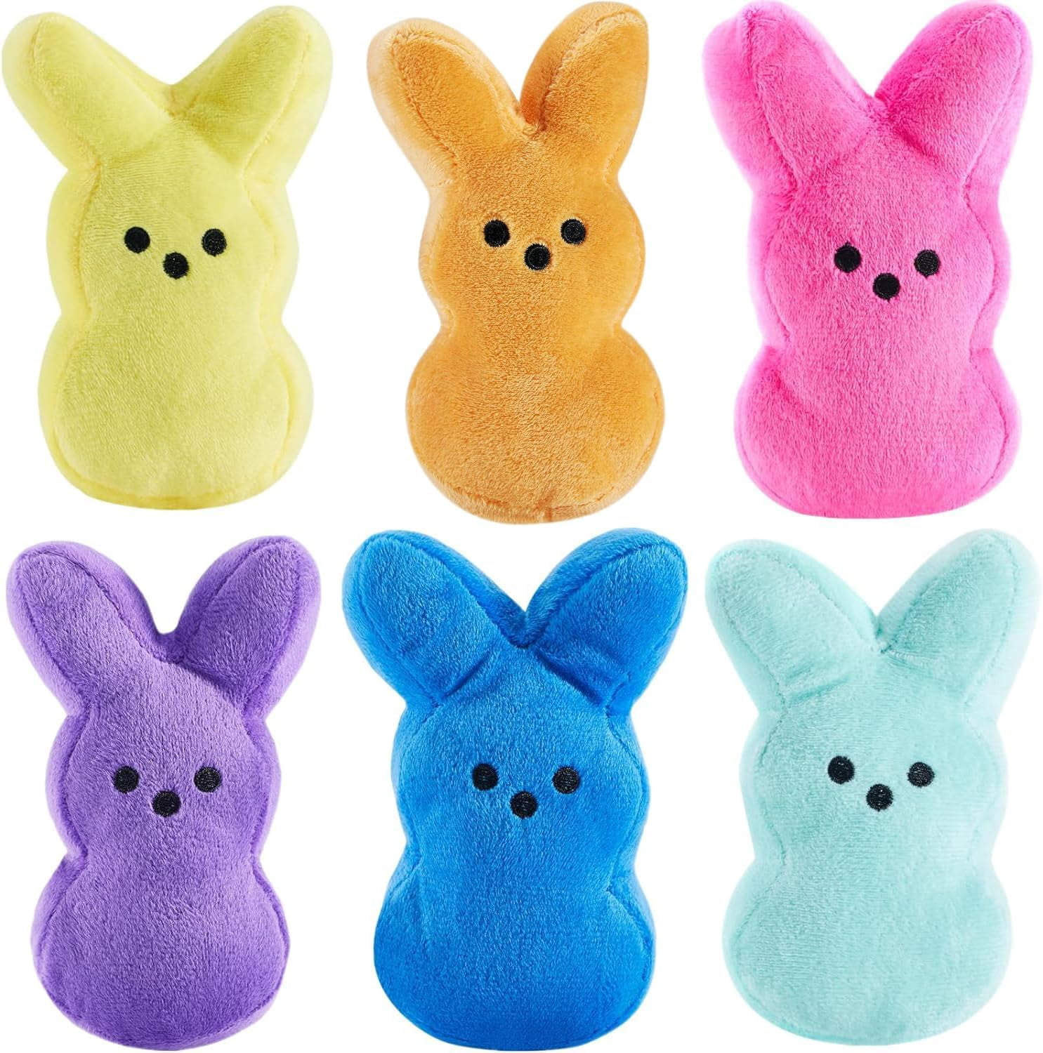 HeaCare 12 pcs Easter Peep Bunny Plush Toys Decorations Cute Animal Bunny Stuffed Doll Easter Basket Stuffers Gift for Kids