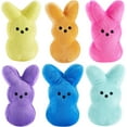 thumbnail image 6 of HeaCare 6 pcs Easter Peep Bunny Plush Toys Decorations Cute Animal Bunny Stuffed Doll Easter Basket Stuffers Gift for Kids, 6 of 6