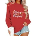 thumbnail image 5 of Goodtrade8 Womens Sweatshirts Christmas Merry Sweatshirts Long Sleeve Printed Crew Neck Christmas Gifts, 5 of 6