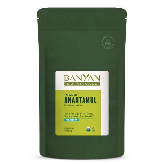 Banyan Botanicals Anantamul Powder – Organic Indian Sarsaparilla (Hemidesmus Indicus) – Cooling & Soothing Organic Skin Supplement* – 1/2 lb – Non-GMO Sustainably Sourced Vegan