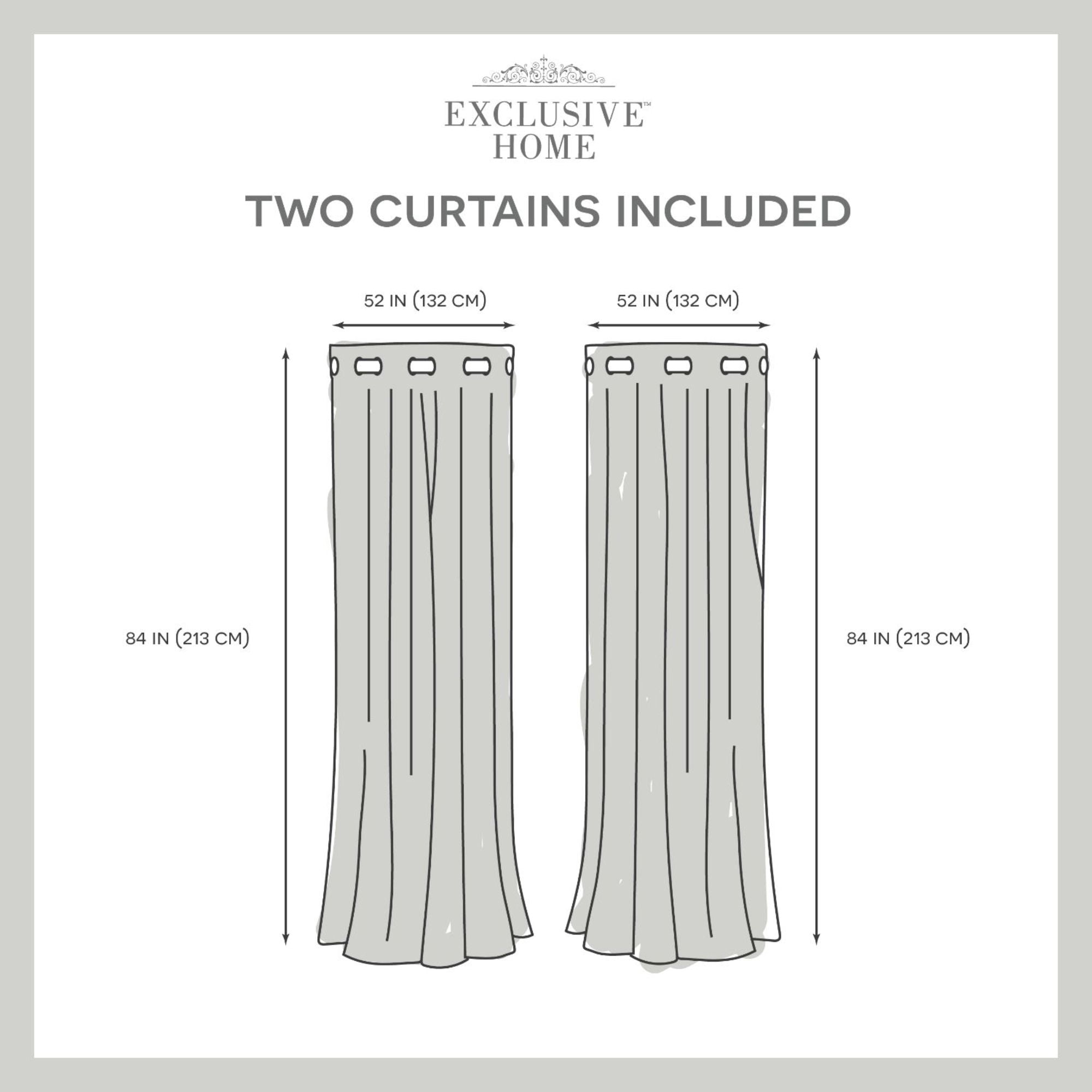 Exclusive Home Catarina Layered Solid Room Darkening Blackout and Sheer Hidden Tab/Rod Pocket Top Curtain Panel Pair, 52"x84", Sand, Set of 2
