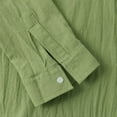thumbnail image 5 of LIUJUNSHOP Autumn Winter Men Linen Solid Color Long Sleeve Shirt with Chest Pockets Comfortable Casual Business Wear Green L, 5 of 8