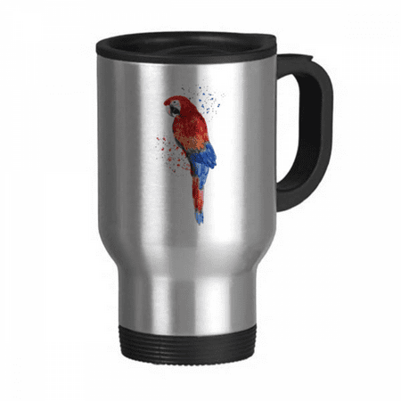 

Red Psittaciformes Parrot Bird Travel Mug Flip Lid Stainless Steel Cup Car Tumbler Thermos