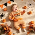 thumbnail image 6 of mgoYE Toddler Baby Boy Clothes Infant Fall Winter Outfit Long Sleeve Pant Top Set Waffle Sweatshirt, 6 of 7