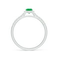 thumbnail image 2 of Angara Natural 0.35 Ct. Emerald with Diamond Halo Ring in 14K White Gold for Women (Ring Size: 3.5), 2 of 11