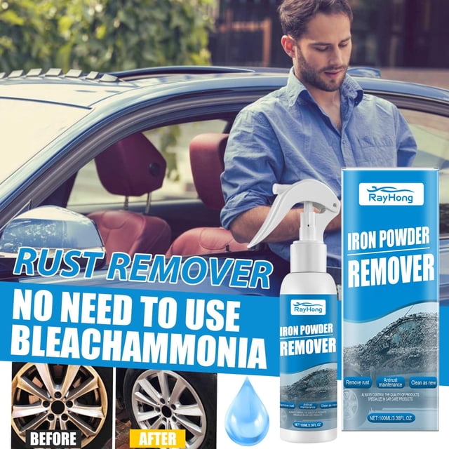 Spray para eliminar óxido de 100 ml - Limpiador multipropósito para mantenimiento de coche, agente desóxido para metal, plástico, goma y vidrio, fórmula de espuma sin enjuague, acabado mate