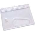 thumbnail image 7 of 10 Pack - Crystal Clear Heavy Duty Badge Holder Horizontal - Hard Plastic ID Badge Holder - Rigid Durable Single Card ID Case for 1 Single Landscape I'D Fits Your Lanyard by Specialist ID, 7 of 7